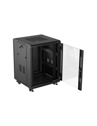 Armario rack phoenix 15u 600x600 de pie servidor 19'' hasta 1000 kg negro