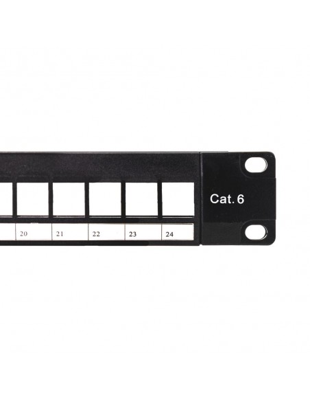 Phoenix patch panel vacio para rack de 24 puertos categoria 6 1u Phoenix patch panel vacio para rack de 24 puertos categoria 6 1u