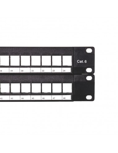 Phoenix patch panel vacio para rack de 48 puertos categoria 6 1u
