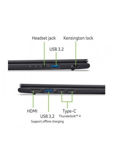 Portatil acer travelmate p6 14 ai tmp614 - 54t u5 - 226v - 16gb - ssd 512gb - 14 pulgadas - w11p