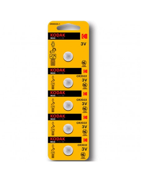 Blister pilas kodak max boton litio ultra 2032 blister blister carton perforado - 5 pilas