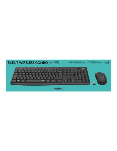 Teclado + mouse logitech mk295 silent negro wireles inalambrico