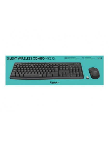 Teclado + mouse logitech mk295 silent negro wireles inalambrico
