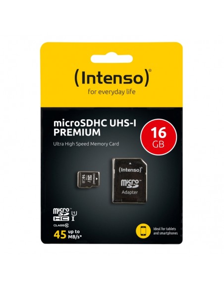 Tarjeta memoria micro sd intenso 16gb uhs - i cl10 + adaptador sd
