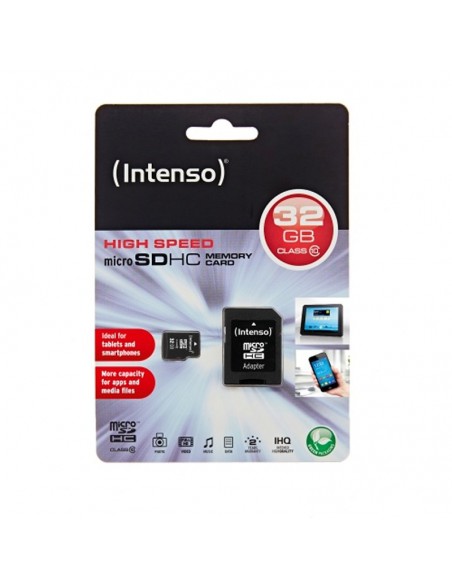 Tarjeta memoria micro sd intenso 32gb cl10 + adaptador sd Tarjeta memoria micro sd intenso 32gb cl10 + adaptador sd