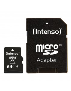 Tarjeta memoria micro sd intenso 64gb cl10 + adaptador sd