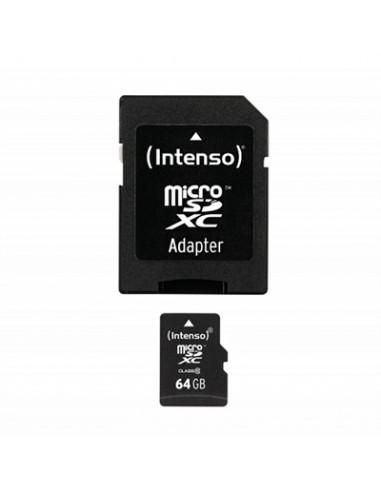 Tarjeta memoria micro sd intenso 64gb cl10 + adaptador sd