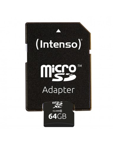 Tarjeta memoria micro sd intenso 64gb cl10 + adaptador sd