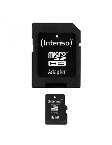 Tarjeta memoria microsd intenso 16gb cl10 + adaptador sd