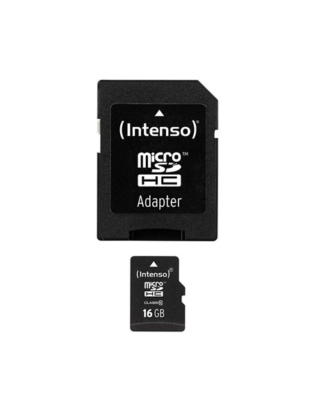 Tarjeta memoria microsd intenso 16gb cl10 + adaptador sd