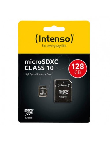 Tarjeta memoria micro sd intenso 128gb cl10 + adaptador sd
