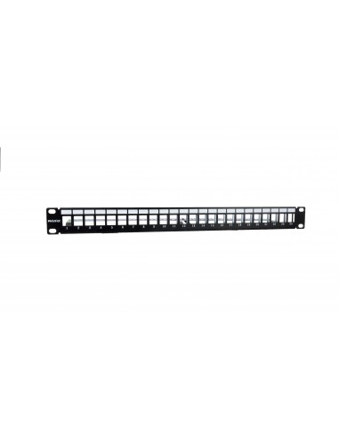 Panel frontal armario rack 19 pulgadas phasak para 24 conectores 1u con org. de cables ftp negro pa 3524