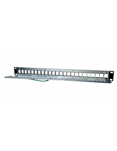 Panel frontal armario rack 19 pulgadas phasak para 24 conectores 1u con org. de cables ftp negro pa 3524
