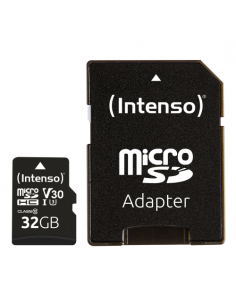 Tarjeta memoria micro sd intenso 32gb profesional v30 + adaptador sd