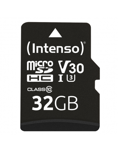 Tarjeta memoria micro sd intenso 32gb profesional v30 + adaptador sd