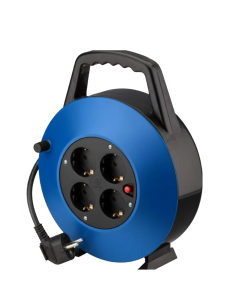 Regleta alargadera phasak 4 tomas schuko con proteccion enrollable 10 metros