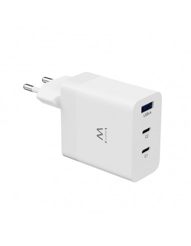 Cargador rapido ewent ew1323 65w 2 x usb tipo c 1 x usb tipo a