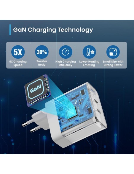 Cargador rapido ewent ew1323 65w 2 x usb tipo c 1 x usb tipo a Cargador rapido ewent ew1323 65w 2 x usb tipo c 1 x usb tipo a