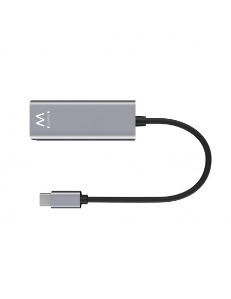 Adaptador de red ewent usb tipo c macho a rj45 hembra gris