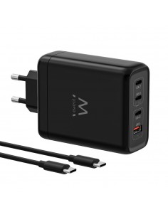 Cargador ewent ew1337 140w 3x usb tipo c 1x usb tipo a negro