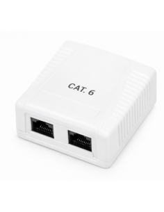 Roseta de superficie phasak cat 6 utp caja 2 puertos hembra rj45