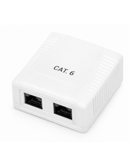 Roseta de superficie phasak cat 6 utp caja 2 puertos hembra rj45