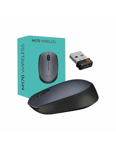 Mouse raton logitech m170 optico wireless inalambrico gris