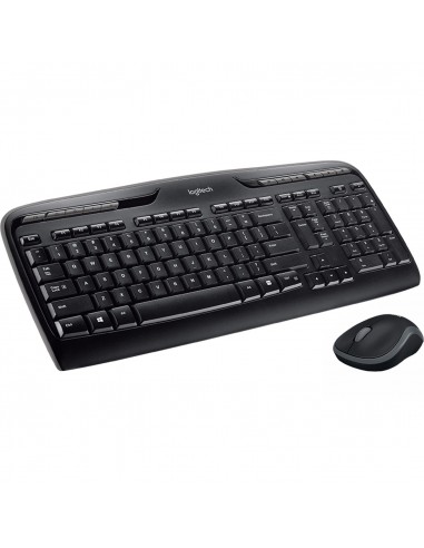 Teclado + mouse logitech mk330 wireless inalambrico negro ingles internacional