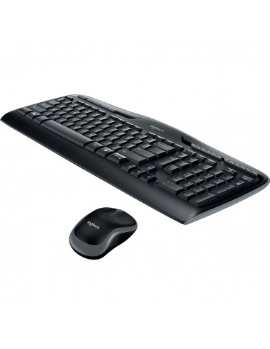 Teclado + mouse logitech mk330 wireless inalambrico negro ingles internacional