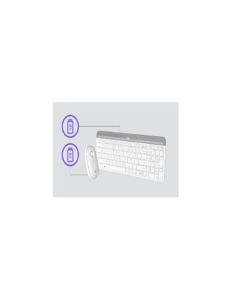 Teclado + mouse logitech mk470 wireless inalambrico blanco