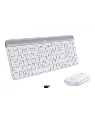 Teclado + mouse logitech mk470 wireless inalambrico blanco