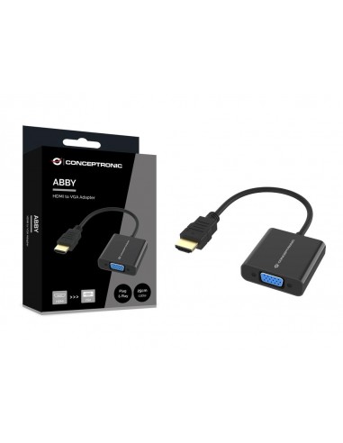 Adaptador hdmi a vga conceptronic 0.25m - macho - hembra - negro
