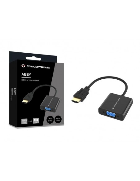 Adaptador hdmi a vga conceptronic 0.25m - macho - hembra - negro Adaptador hdmi a vga conceptronic 0.25m - macho - hembra - negro