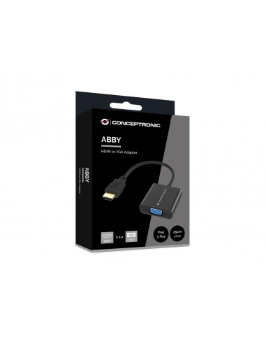 Adaptador hdmi a vga conceptronic 0.25m - macho - hembra - negro