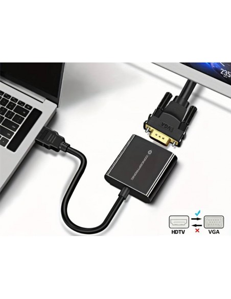 Adaptador hdmi a vga conceptronic 0.25m - macho - hembra - negro Adaptador hdmi a vga conceptronic 0.25m - macho - hembra - negro