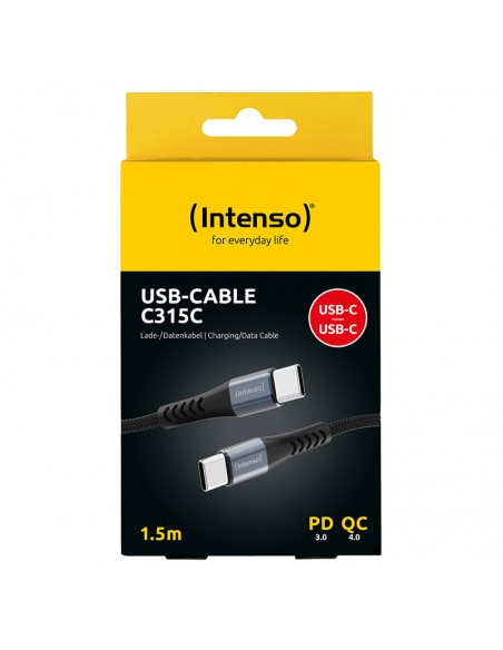 Cable usb tipo c intenso 1.5m - macho - macho - negro
