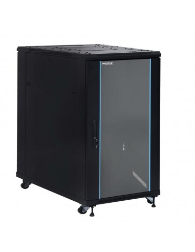 Armario rack de suelo 19 pulgadas phasak pro 22u negro 600x1000 montado pho 6122