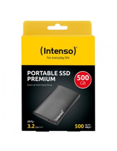 Disco duro externo solido ssd intenso premium edition black 500gb usb 3.2