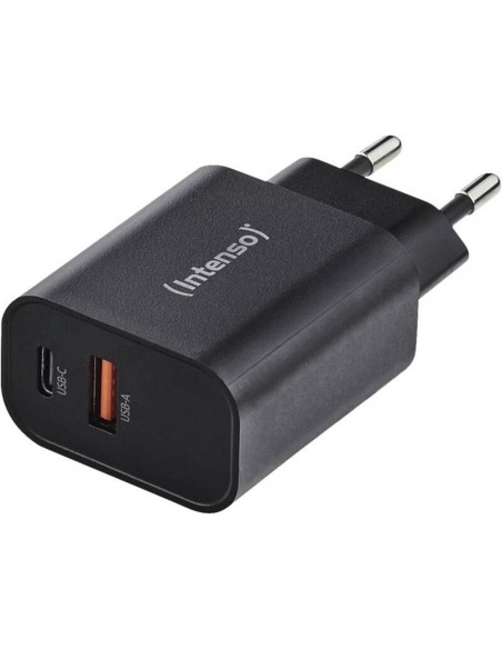 Cargador de pared intenso w30ac 15w 1x usb tipo a 1x usb tipo c negro
