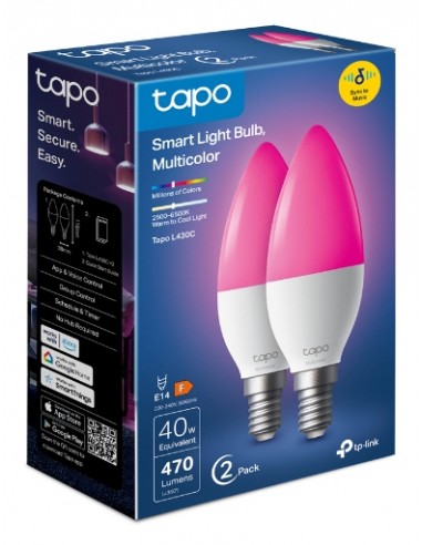 Bombilla inteligente tp - link tapo l430c rgb pack 2 unidades