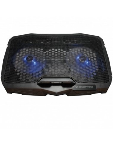 Soporte - base de refrigeracion conceptronic thana07b para portatiles hasta 15.6 pulgadas ventiladores 125mm x2