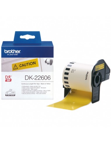 Etiquetas cinta continua brother amarilla dk22606 62mm