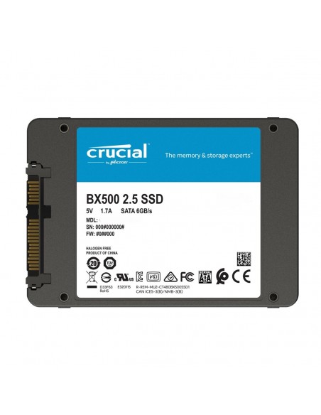 Disco duro interno ssd crucial bx500 500gb 2.5 pulgadas 3d nand sata 6gb - s