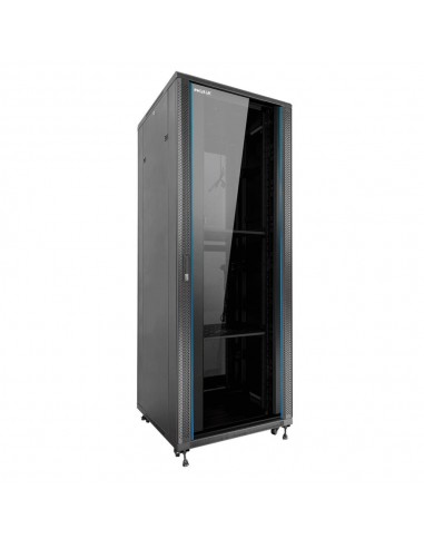 Armario rack de suelo 19 pulgadas phasak pro 47u negro 600x1000 montado pho 6147