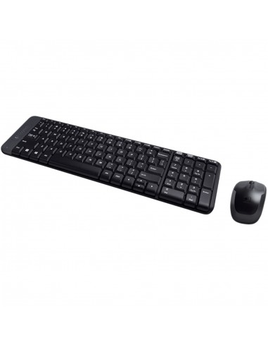 Teclado + mouse logitech mk220 wireless inalambrico negro portugues