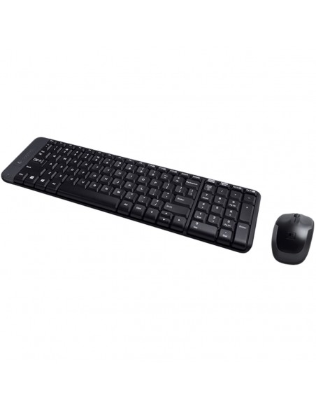 Teclado + mouse logitech mk220 wireless inalambrico negro portugues