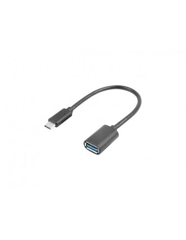 Adaptador usb lanberg usb tipo c m 3.1 a usb tipo a h 15cm otg negro