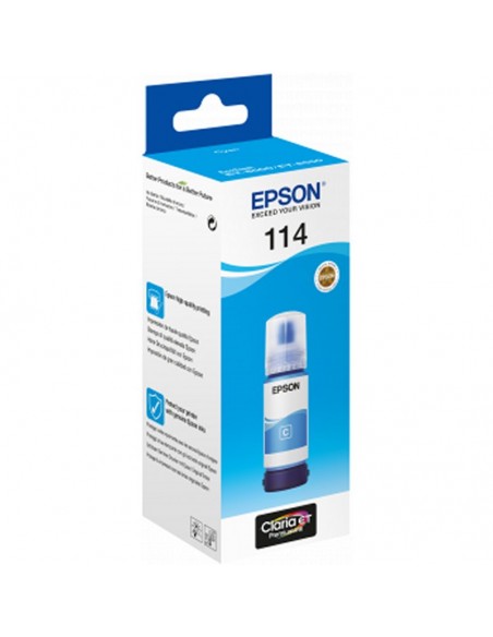 Botella tinta epson ecotank 114 cyan 70ml Botella tinta epson ecotank 114 cyan 70ml