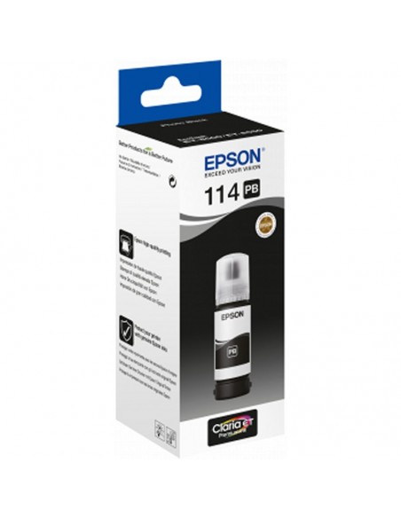 Botella tinta epson ecotank 114 negro foto 70ml Botella tinta epson ecotank 114 negro foto 70ml