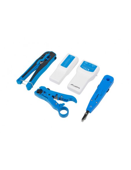 Kit herramientas lanberg pelacables - crimpadora - testador